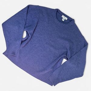 Vintage LL Bean Navy Blue 100% Wool Lambswool Made in Ireland Sweater Size Large